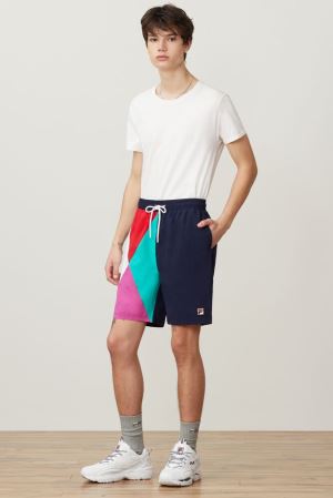 FILA Rhett Swim Shorts Navy / Red / Green,Mens Clothing | CA.GHWPZD952